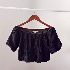 Boutique Black Blouse Crop